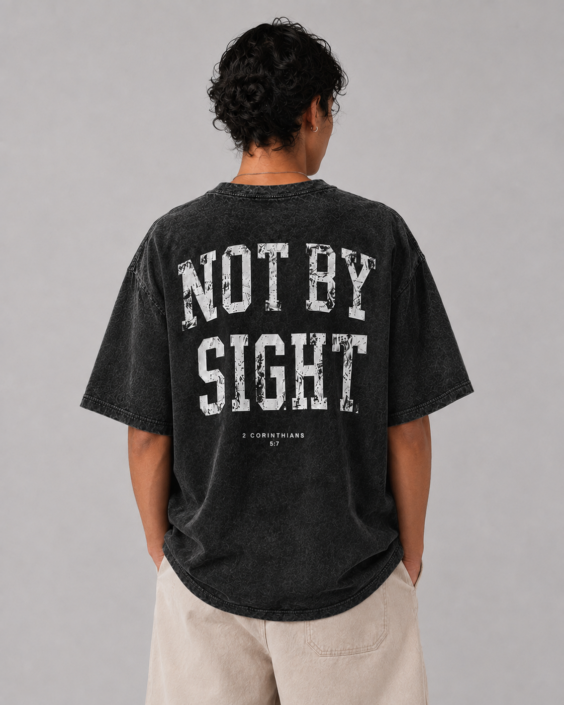Not By Sight Washed Oversized Cotton Tee