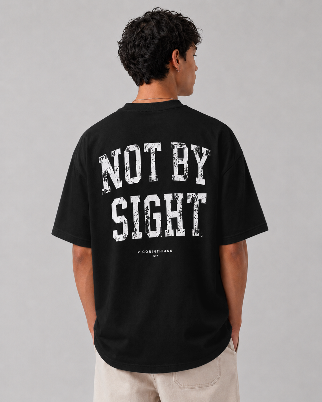 Not By Sight Oversized Cotton Tee